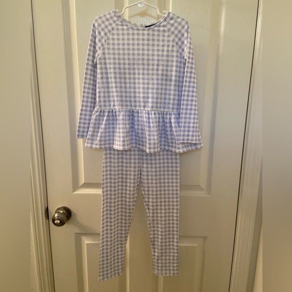 Victoria Beckham for Target Gingham Peplum Top and Pants Set Girls Size 5T